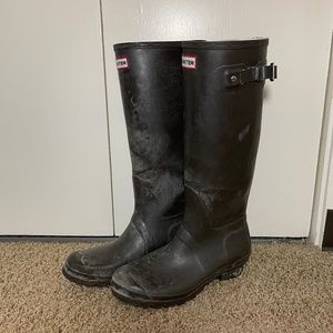 HUNTER Original Tall Boots Black US 10F With Flees sock liners
